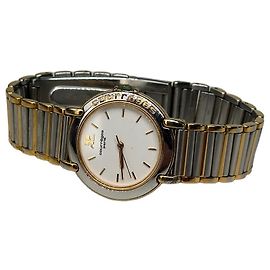 Relógio de Pulso Quartz Vintage Courreges em Aço Inoxidável Ouro Prata