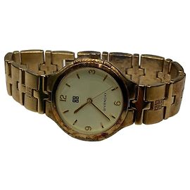 Vintage Givenchy Gold-Tone Bracelet Watch Cream Dial