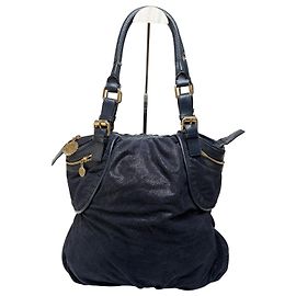 Borsa strutturata Vintage Stella Mc Cartney Falabella Navy Gold