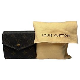 Cartera bifold Vintage Louis Vuitton Monogram Canvas Brown Gold