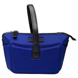 Borsa strutturata con manico Vintage Issey Miyake Pleats Please, Blu brillante