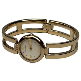 Vintage Courreges Armbanduhr Gold-Ton Zifferblatt Creme Gelb