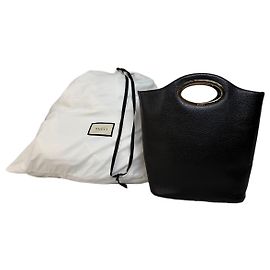 Tote Vintage Gucci Marmont in pelle martellata Nero Oro
