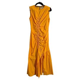 Sandro Vestido Longo Sem Mangas Laranja