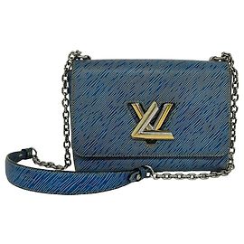 Borsa a tracolla con catena Louis Vuitton Twist MM in pelle Epi Denim