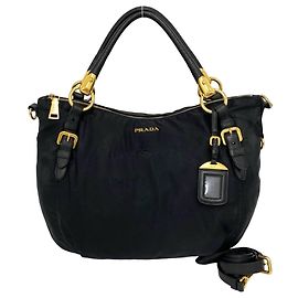 Prada Logo Tasche aus Tessuto Nylon und Leder