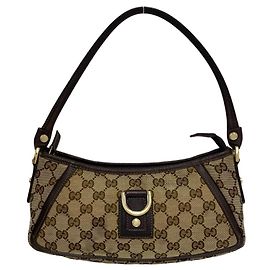 Borsa a mano Gucci Abbey in tela e pelle con motivo logo GG