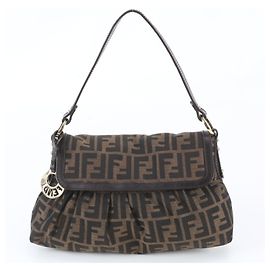 Borsa a tracolla in pelle Fendi Zucca 8BR445