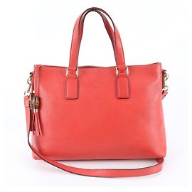 Borsa a tracolla 2-Way in pelle con nappina Bamboo Gucci