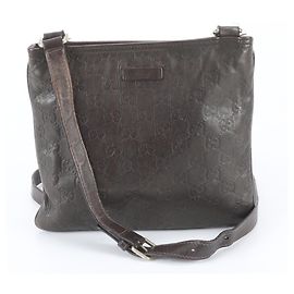 Borsa a tracolla in pelle Gucci Guccissima