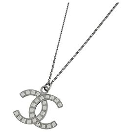 Collier Chanel Argent avec logo Coco Mark