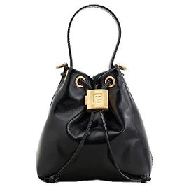 Balmain Mini Bolsa Bucket Pulse em couro liso
