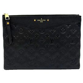 Louis Vuitton Monogram Empreinte Daily Pouch Clutch Black