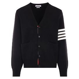 Thom Browne Cardigã com decote em V em malha Milano de algodão