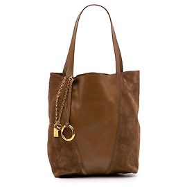 Chloé Spin Tote aus braunem Wildleder und genarbtem Büffeleder
