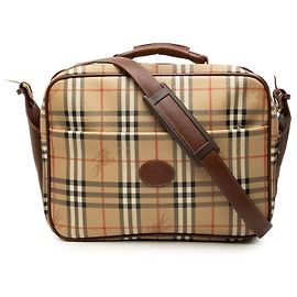 Bolsa Satchel Burberry Beige Haymarket Check em lona revestida