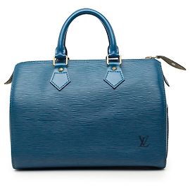Louis Vuitton Blue Epi Speedy 25