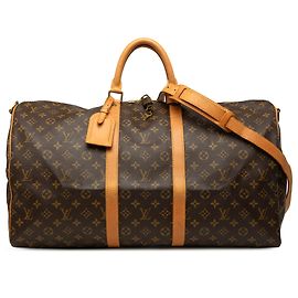 Louis Vuitton Brown Monogram Keepall Bandouliere 55