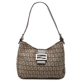 Borsa a tracolla Fendi in tela Zucchino marrone