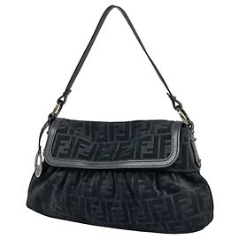 Bolso de hombro de gamuza Fendi Zucca Pattern