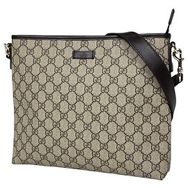 Sac à épaule Gucci en toile enduite marron