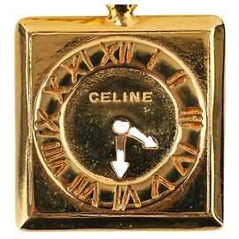 Céline CELINE Vintage lange Halskette mit Uhrenmotiv