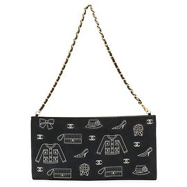 Chanel Icon Print Schultertasche mit Kette