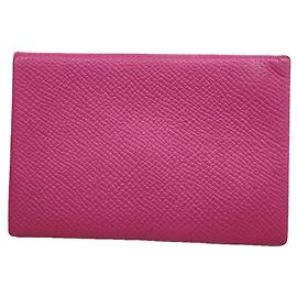 Hermès Tarjetero Hermes Calvi en Rose Purple