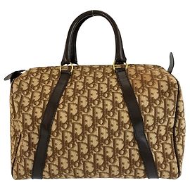Borsa Christian Dior Trotter in tela marrone