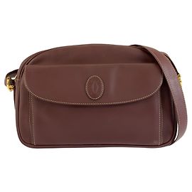 Borsa a tracolla Cartier Must Line in pelle rosso vino
