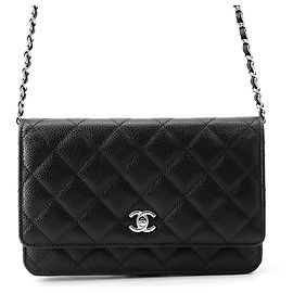 Chanel Matelassé Chain Wallet Schwarz