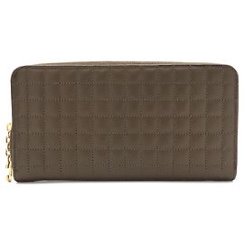 Céline Celine C-Charm Large Zip Wallet in Dark Olive