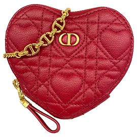 Bolsa de ombro em couro vermelho Christian Dior