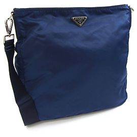 Prada Messenger-Tasche aus Nylon und Leder in Navy