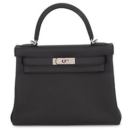 Hermès Borsa Hermes Kelly 28 in pelle Togo nera