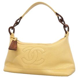 Borsa Chanel in vitello martellato beige