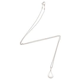 Tiffany & Co. Elsa Peretti Open Teardrop Halskette aus Sterlingsilber