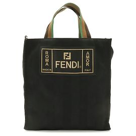 Borsa Tote Fendi Logo Nera in Nylon