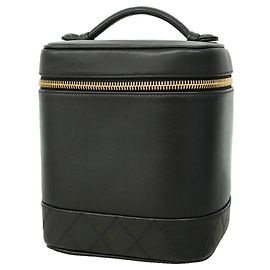 Bolsa Vanity Chanel Bicolore em pele de cordeiro