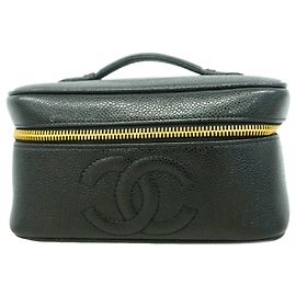 Bolsa Vanity Chanel em couro de bezerro granulado preto