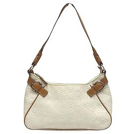 Borsa a tracolla in pelle avorio Salvatore Ferragamo