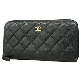 Portafoglio lungo Chanel nero