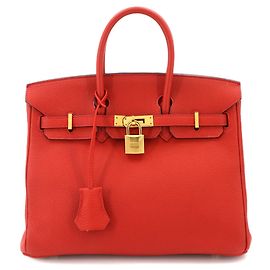 Hermès Borsa Hermes Birkin 25 Togo Geranium