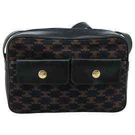 Céline Celine Flap Shoulder Canvas