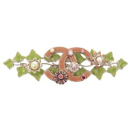 Chanel Vintage Coco Mark Efeu-Blatt Brosche