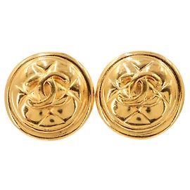Chanel Coco Mark Gold Clip-On Ohrringe