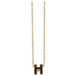 Hermès Collana Hermes Mini Pop H in Nero e Oro
