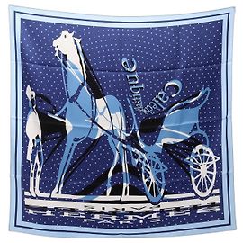 Hermès Pañuelo de seda Hermes Carre 90 Caleche Elastique