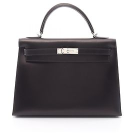 Hermès Borsa Hermes Kelly 32 in pelle di vitello nera