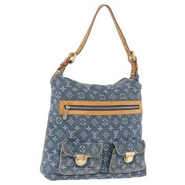 LOUIS VUITTON Monogram Denim Buggy GM Shoulder Bag Blue M95048 LV Auth 200360V